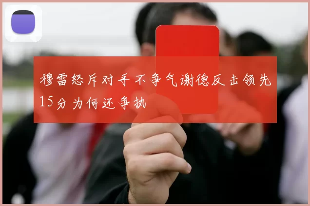 穆雷怒斥对手不争气谢德反击领先15分为何还争执